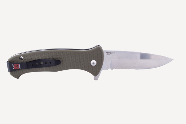 Нож складной AL MAR S.E.R.E. 2020 G 3,6" Combo (OD Green G10; клинок: сталь D2)